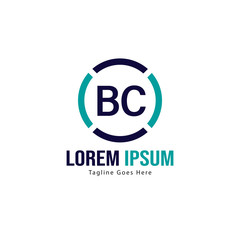 BC Letter Logo Design. Creative Modern BC Letters Icon Illustration