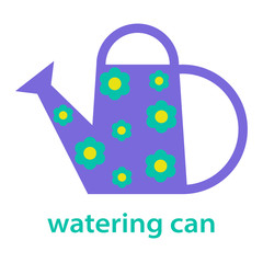 Watering can isolated on white background. Vector illustration.