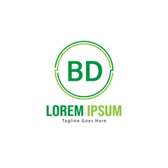 BD Letter Logo Design. Creative Modern BD Letters Icon Illustration
