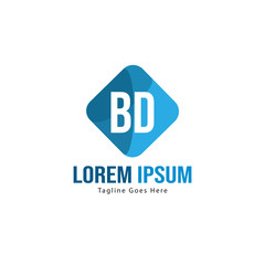 BD Letter Logo Design. Creative Modern BD Letters Icon Illustration