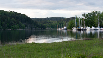 Bunnefjorden, bunnebukta, oslofiorden, zatoka, statki, kutry, łódki, jachty, zatoka, port,...