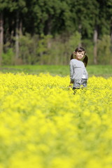 幼児(4歳児)と菜の花