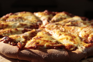 pizza with salami and cheese