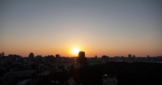 Timelapse the dawn of the city. Kiev, Ukraine.