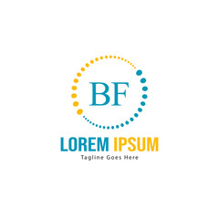 Fototapeta premium BF Letter Logo Design. Creative Modern BF Letters Icon Illustration