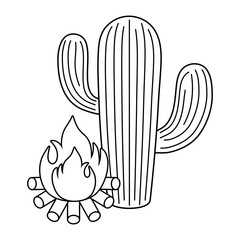 cactus natural with campfire flame