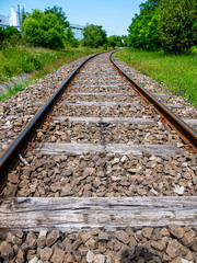 Naklejka premium View on the train rails