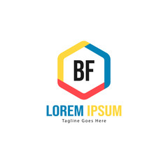 BF Letter Logo Design. Creative Modern BF Letters Icon Illustration