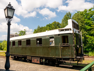 Obraz premium View on a retro train in Szentendre, Hungary
