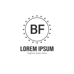 Fototapeta premium BF Letter Logo Design. Creative Modern BF Letters Icon Illustration