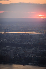 Glowing sunset over Manhattan - New York City, NY