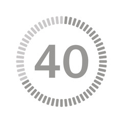 The 40 minutes, stopwatch vector icon, digital timer. clock and watch, timer, countdown symbol.