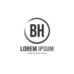 BH Letter Logo Design. Creative Modern BH Letters Icon Illustration