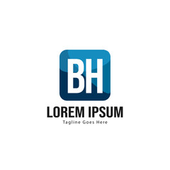 BH Letter Logo Design. Creative Modern BH Letters Icon Illustration