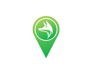 Fox head for logo design illustration in the shape icon