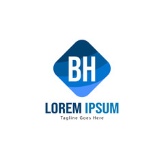 BH Letter Logo Design. Creative Modern BH Letters Icon Illustration