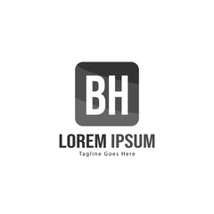 Obraz premium BH Letter Logo Design. Creative Modern BH Letters Icon Illustration