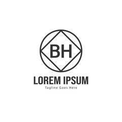 BH Letter Logo Design. Creative Modern BH Letters Icon Illustration