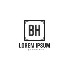 BH Letter Logo Design. Creative Modern BH Letters Icon Illustration