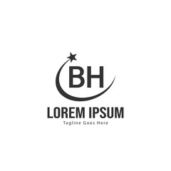 BH Letter Logo Design. Creative Modern BH Letters Icon Illustration