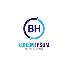 BH Letter Logo Design. Creative Modern BH Letters Icon Illustration