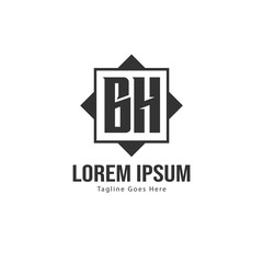 Obraz premium BH Letter Logo Design. Creative Modern BH Letters Icon Illustration