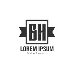 Obraz premium BH Letter Logo Design. Creative Modern BH Letters Icon Illustration