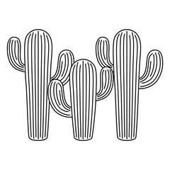 set of cactus plants isolated icon