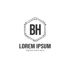 BH Letter Logo Design. Creative Modern BH Letters Icon Illustration