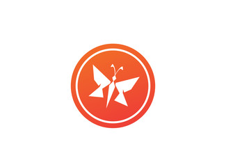 Butterfly beautiful and simple bright and elegant logo design, illstration in a shape