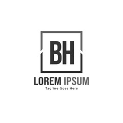 BH Letter Logo Design. Creative Modern BH Letters Icon Illustration