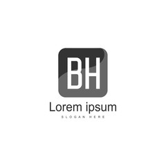 BH Letter Logo Design. Creative Modern BH Letters Icon Illustration