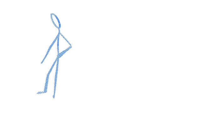 Loopable hiphop breakdancing stickman in a Pen sketch style