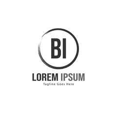 BI Letter Logo Design. Creative Modern BI Letters Icon Illustration