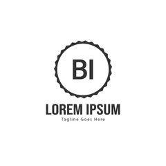 Fototapeta premium BI Letter Logo Design. Creative Modern BI Letters Icon Illustration