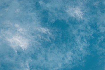 Blue gloomy sky. Looming light rain.