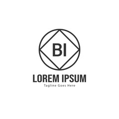 BI Letter Logo Design. Creative Modern BI Letters Icon Illustration