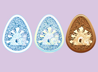 Carved Style Easter Egg Resurrection version 1 Set