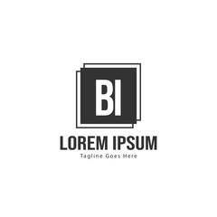 BI Letter Logo Design. Creative Modern BI Letters Icon Illustration