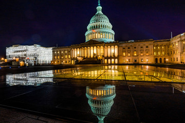 US Capitol Reflection North Side Night Stars Washington DC