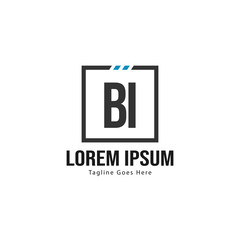 BI Letter Logo Design. Creative Modern BI Letters Icon Illustration