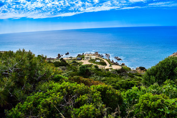 Fototapeta na wymiar Panoramic View of Mediterranean and Altantic Sea, Tangier City, Morocc