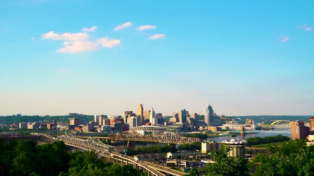 Cincinnati Ohio Skyline Looking Over from Devou Park