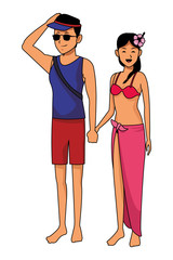 Young couple in summer