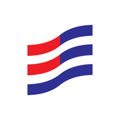 Blue and Red line Flag logo design vector