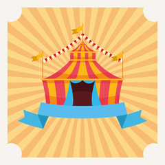 Circus tent with flags cartoons