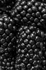 Fresh blackberries background, top view.