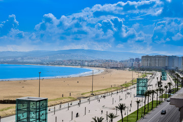 Panoramic View of Moroccan Coast, Tangier City, Morocco