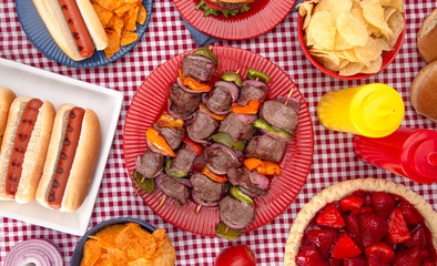 A Background of a Table Set for an American BBQ with Red White and Blue