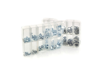 Sets of hex nuts and spring washers